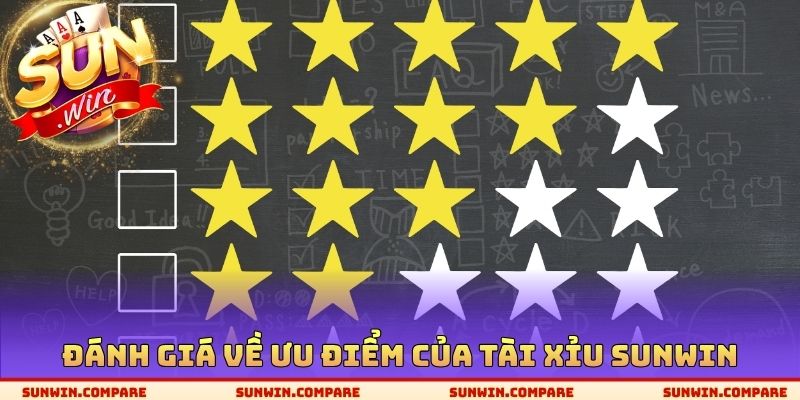Đánh giá về ưu điểm của tài xỉu SUNWIN