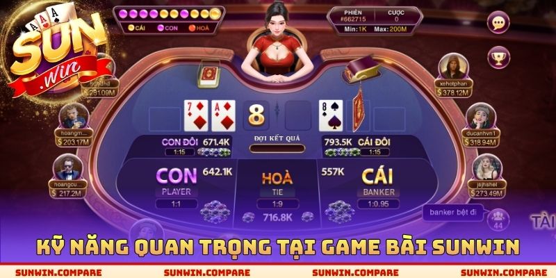 Kỹ năng quan trọng tại Game bài SUNWIN