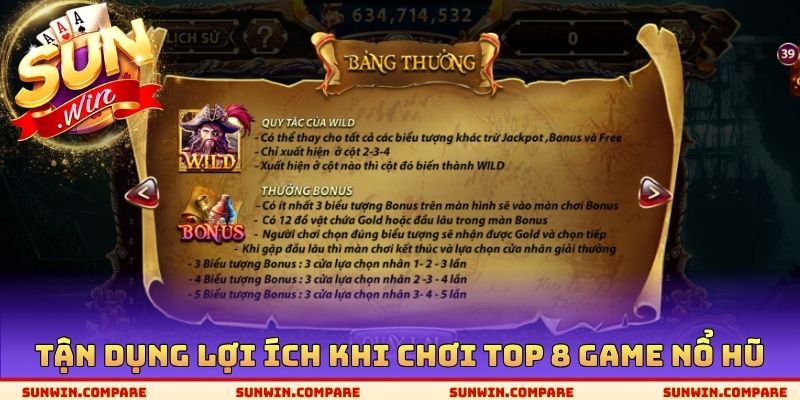 Tận dụng lợi ích khi chơi Top 8 Game nổ hũ