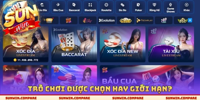 Trò chơi được chọn hay giới hạn?